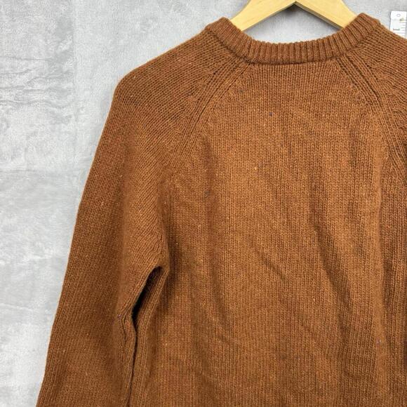 Carhartt WIP Morris Sweater Chianti Heather Men’s Small Logo Patch Knit Brown - Picture 6 of 10